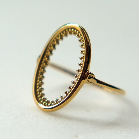 HAVITAS Granulation oval ring (K18YG)