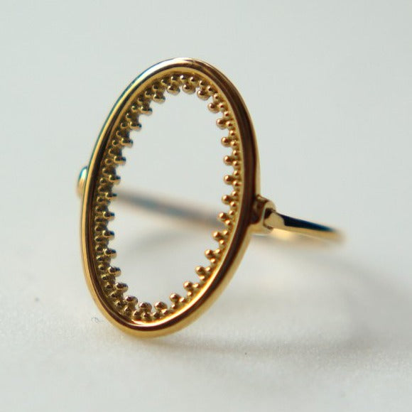 HAVITAS Granulation oval ring (K18YG)