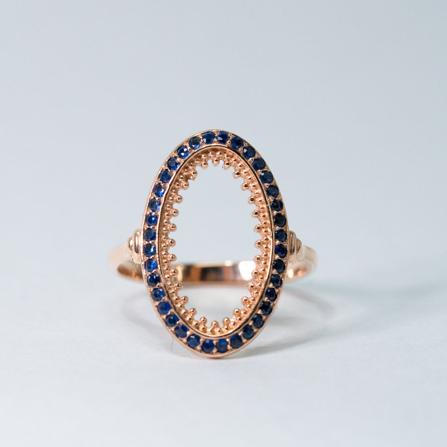 HAVITAS / "URD" oval melee gradation sapphire ring K18PG (HVR-015GD)