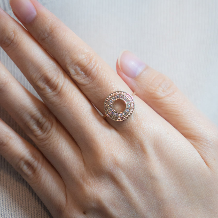 HAVITAS "URD" round melee  diamond ring K10YG