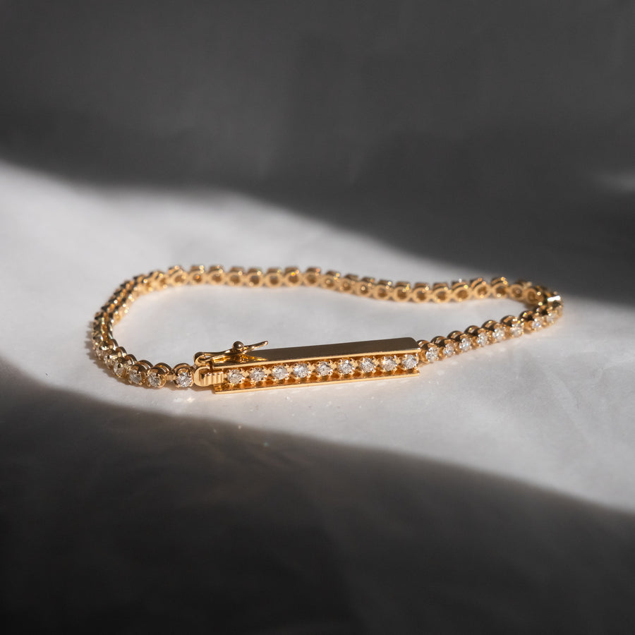 HAVITAS “Ley Line” Bar & chain Diamond Bracelet K18YG