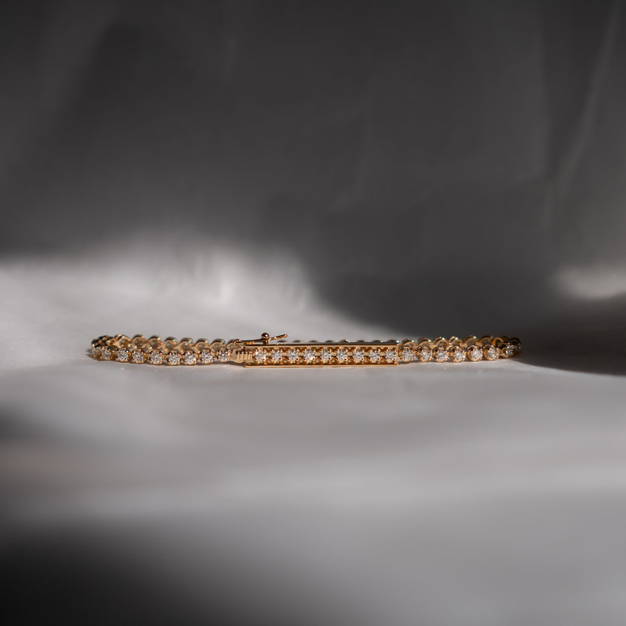 HAVITAS “Ley Line” Bar & chain Diamond Bracelet K18YG