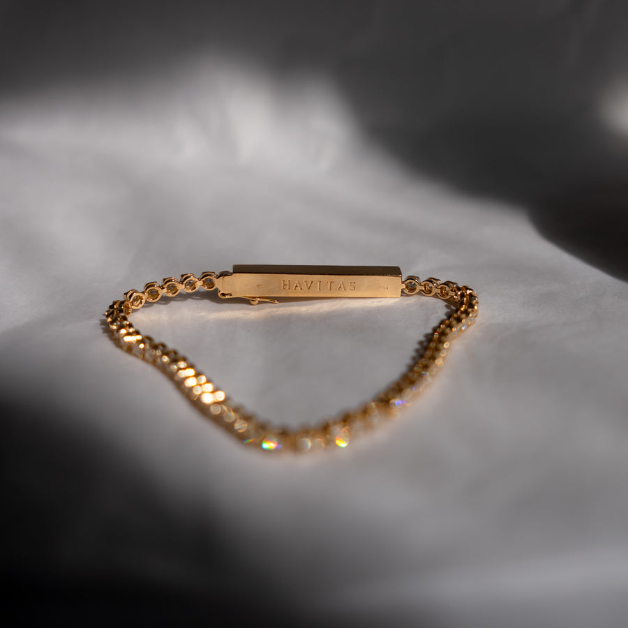 HAVITAS “Ley Line” Bar & chain Diamond Bracelet K18YG