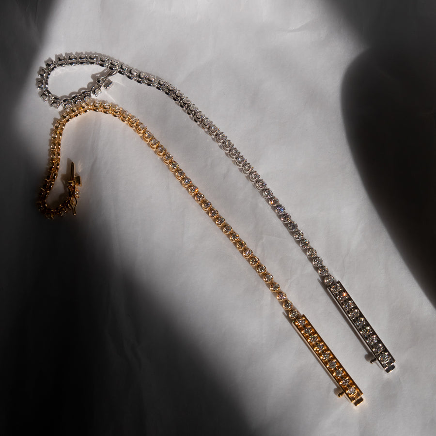 HAVITAS “Ley Line” Bar & chain Diamond Bracelet K18YG