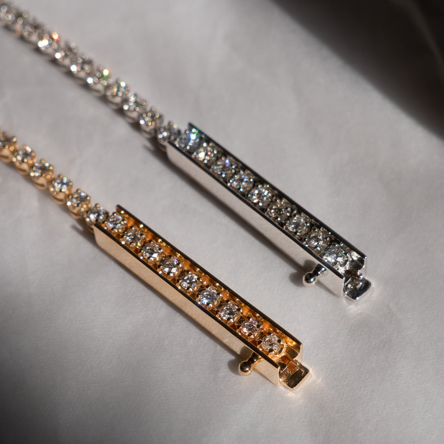 HAVITAS “Ley Line” Bar & chain Diamond Bracelet PT900