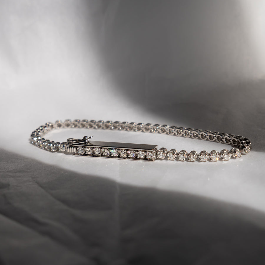 HAVITAS “Ley Line” Bar & chain Diamond Bracelet PT900
