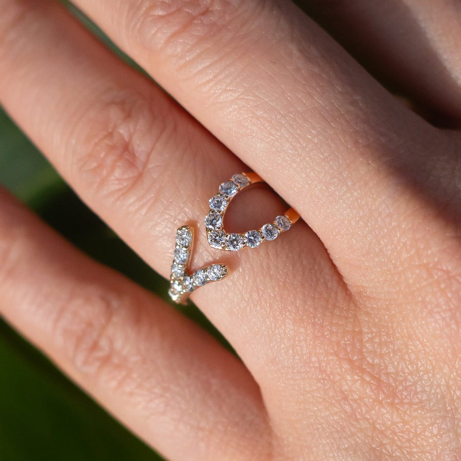 HAVITAS ”Aureum Icthys”  Fish symbol ring diamond K10YG