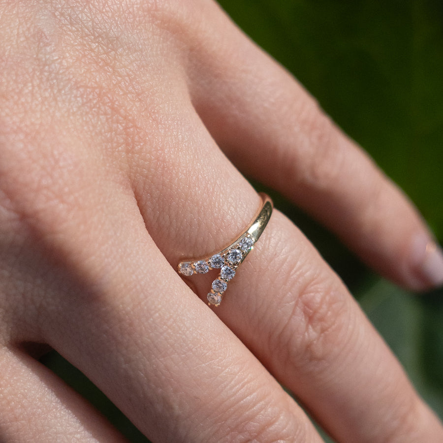 HAVITAS ”Aureum Icthys”  Fish symbol ring diamond K10YG