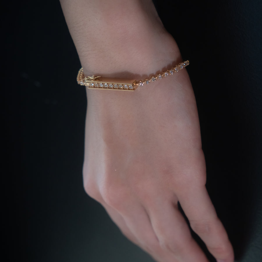 HAVITAS “Ley Line” Bar & chain Diamond Bracelet K18YG