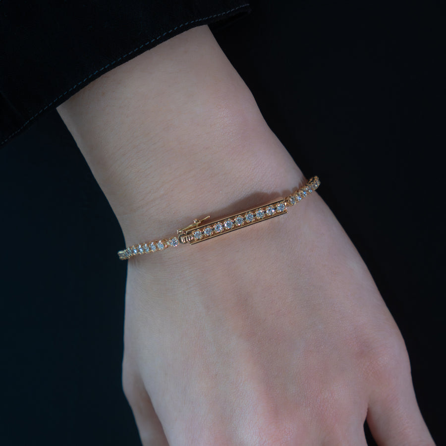 HAVITAS “Ley Line” Bar & chain Diamond Bracelet K18YG