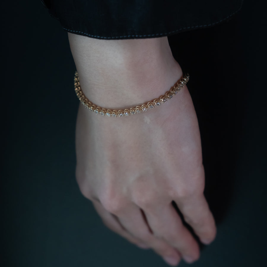 HAVITAS “Ley Line” Bar & chain Diamond Bracelet K18YG