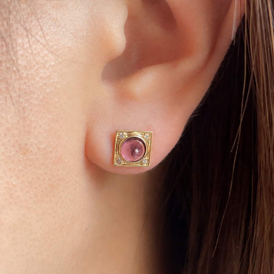 HAVITAS  "pomora" berry pierce pink tourmaline K18YG