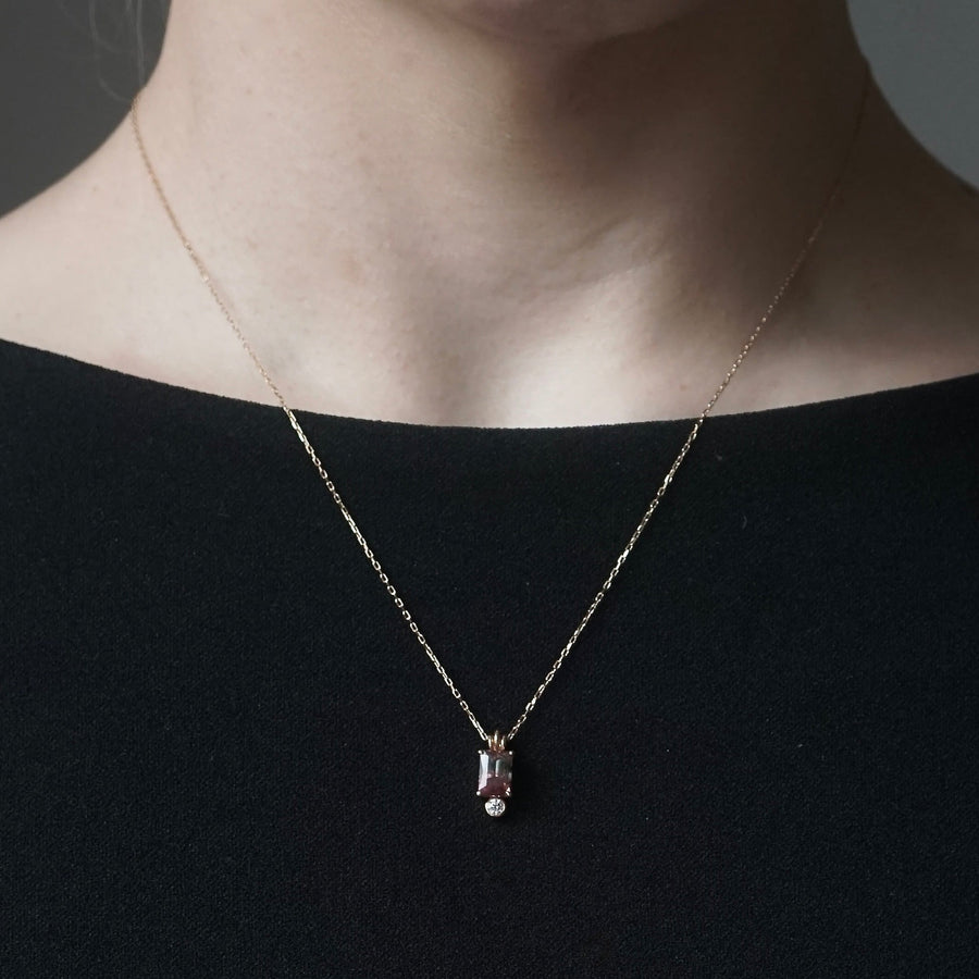 HAVITAS / Contrast pendant tourmaline K18YG (HVN-022G)