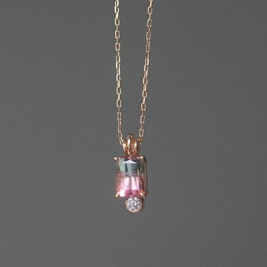 HAVITAS / Contrast pendant tourmaline K18YG (HVN-022G)