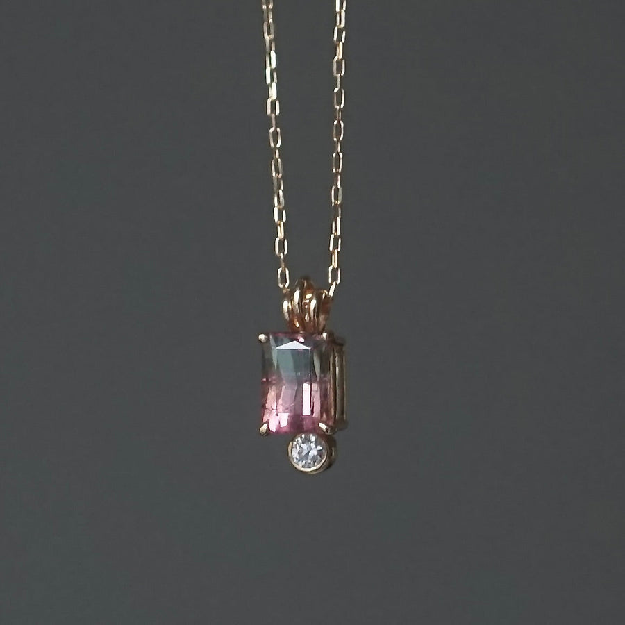 HAVITAS / Contrast pendant tourmaline K18YG (HVN-022G)