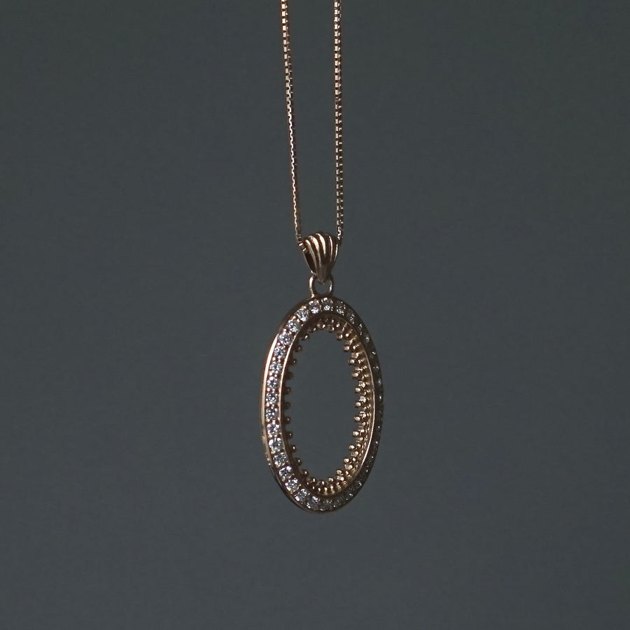 HAVITAS / Oval melee Diamond pendant K18YG