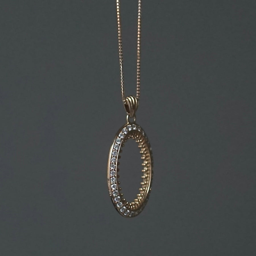 HAVITAS / Oval melee Diamond pendant K18YG