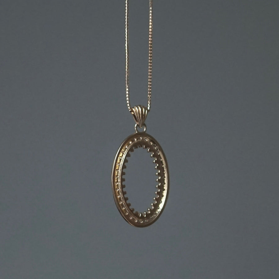 HAVITAS / Oval melee Diamond pendant K18YG