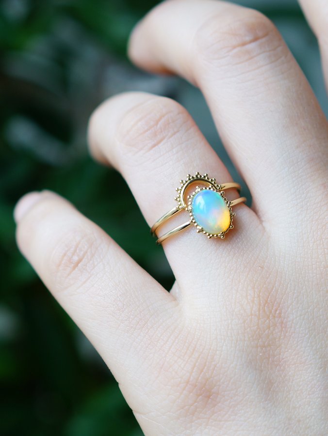 HAVITAS　Granulation curve ring (K18YG)