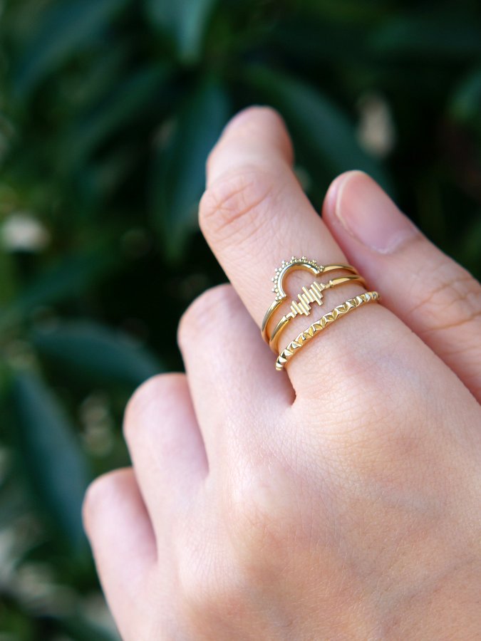 HAVITAS　Granulation curve ring (K18YG)