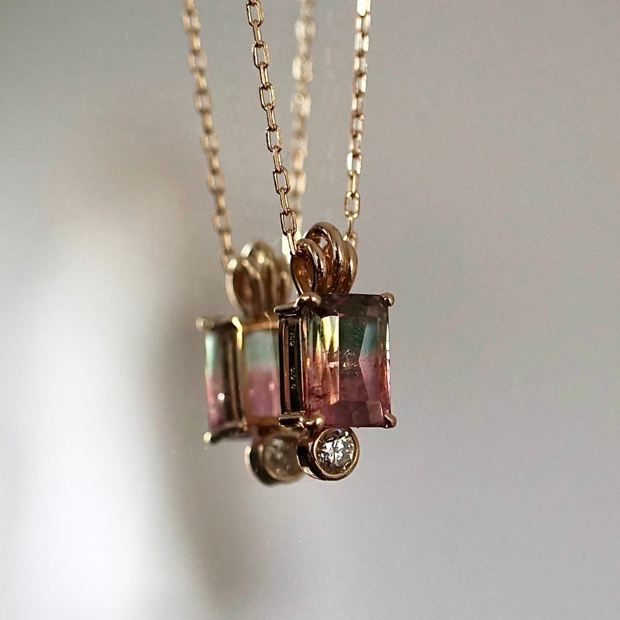 HAVITAS / Contrast pendant tourmaline K18YG (HVN-022G)