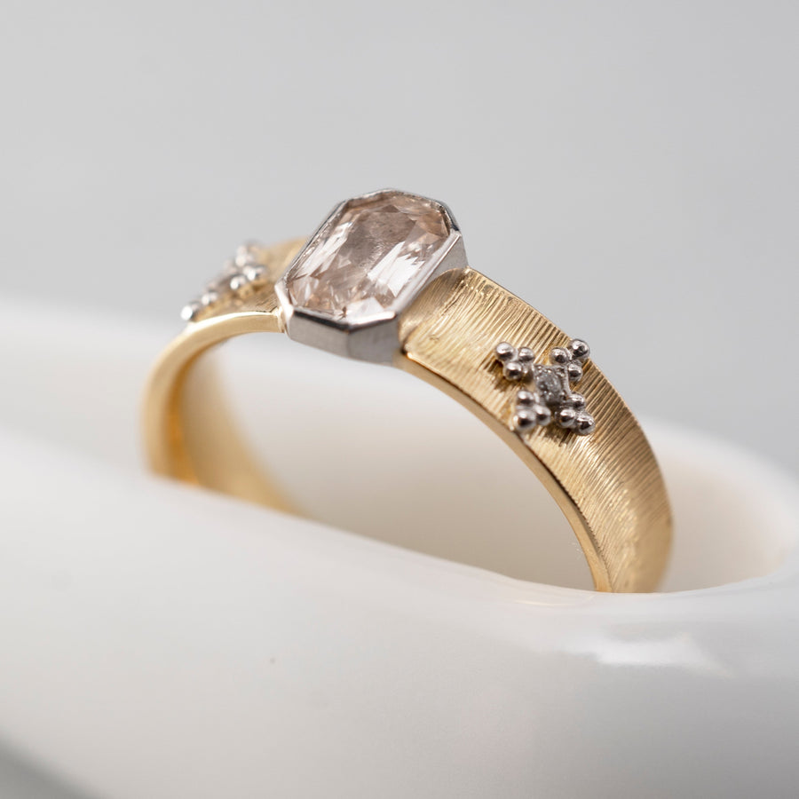 売約済 LUCA TOSCANO / Three Delight Ring ホワイトサファイア x ダイヤ x K18 x Pt900