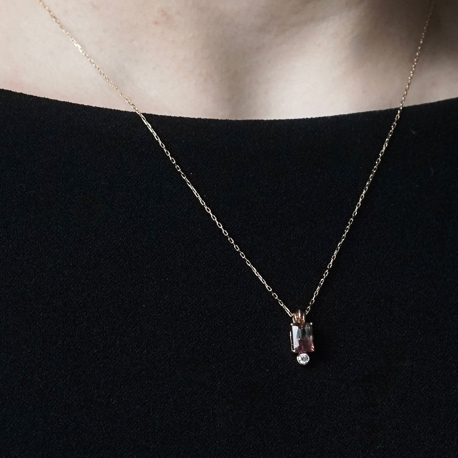 HAVITAS / Contrast pendant tourmaline K18YG (HVN-022G)