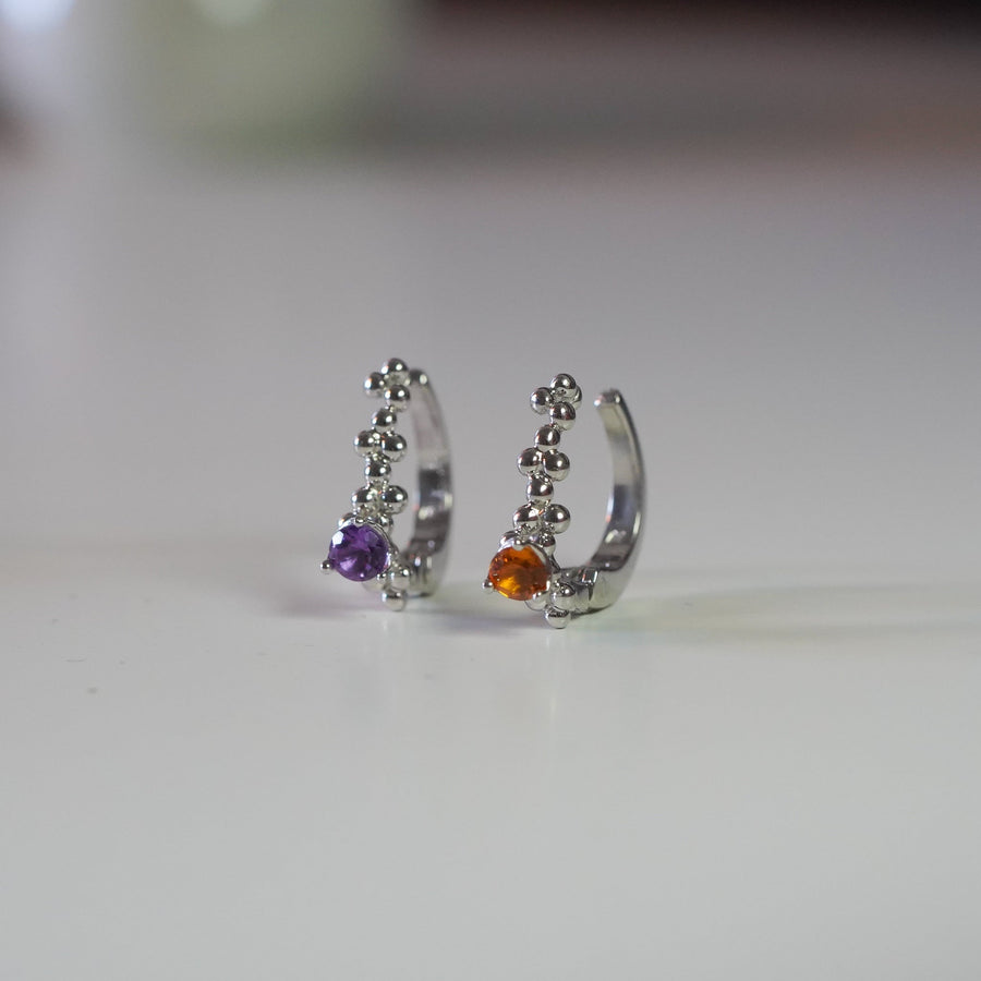 HAVITAS multiple earcuff with colorstone| 粒金イヤカフ カラーストーン