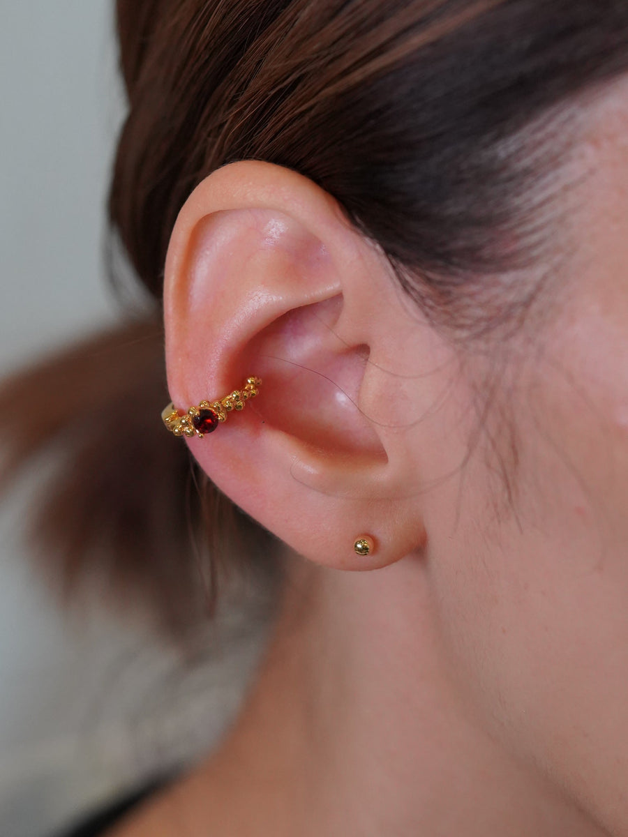 HAVITAS multiple earcuff with colorstone| 粒金イヤカフ カラーストーン