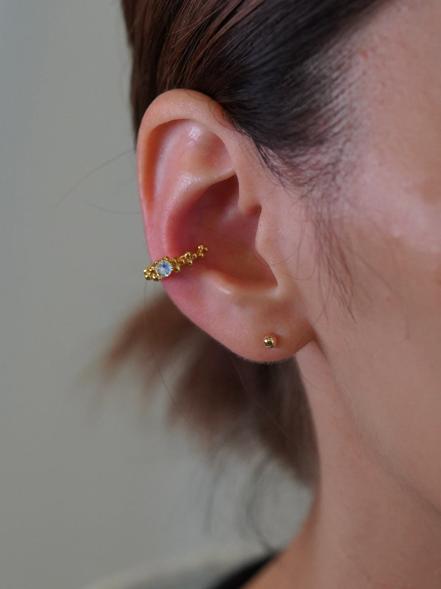 HAVITAS multiple earcuff with colorstone| 粒金イヤカフ カラーストーン