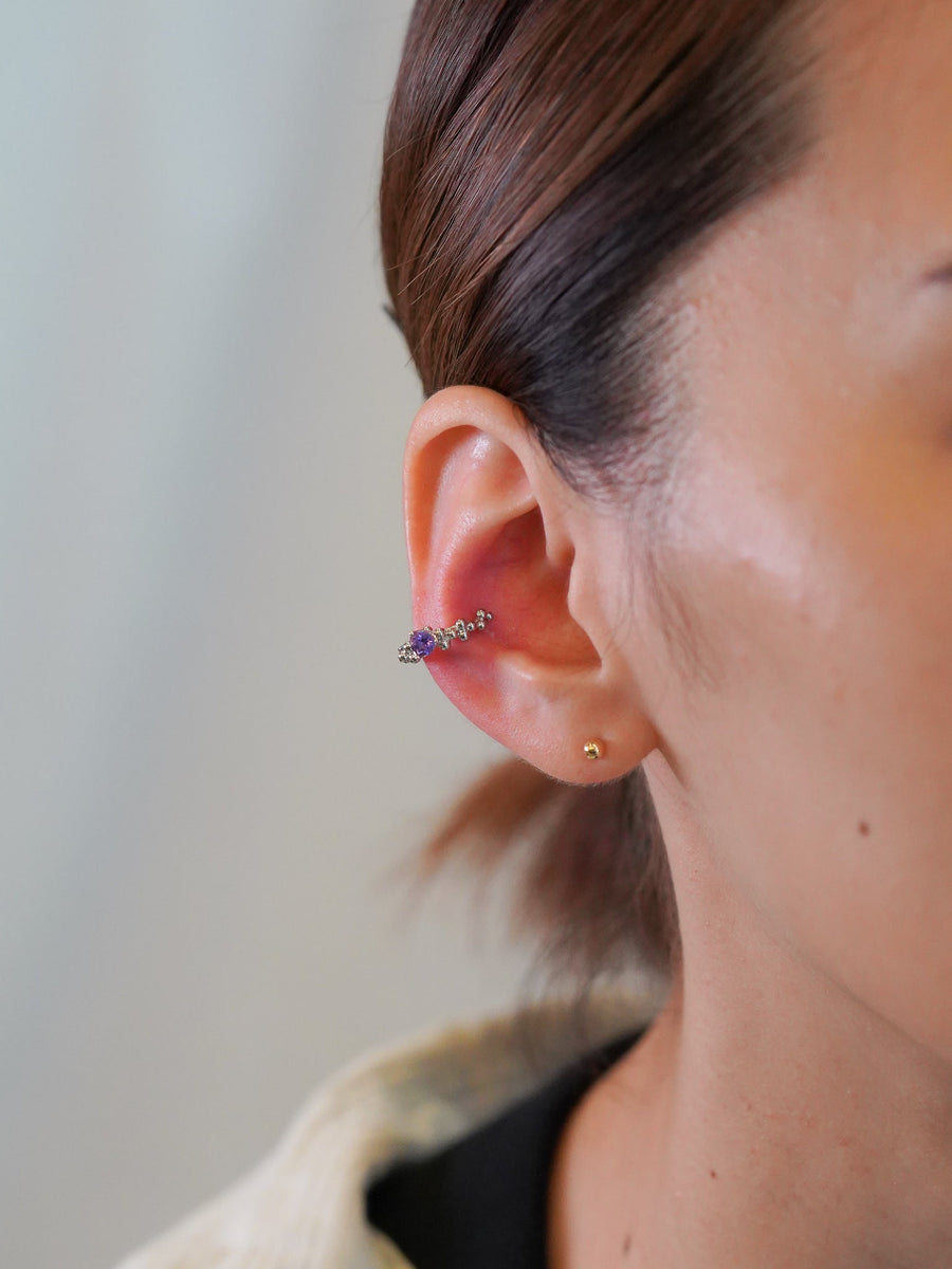 HAVITAS multiple earcuff with colorstone| 粒金イヤカフ カラーストーン